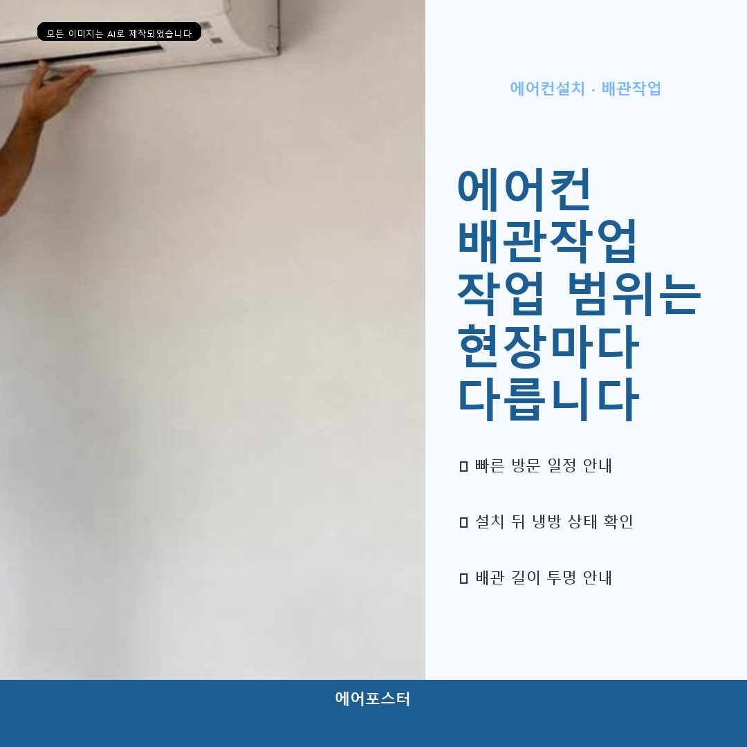 광명시 스탠드 에어컨 설치, 벽체를 확인하고 타공한 이유—실측에서 결정된 내용을 기록했습니다