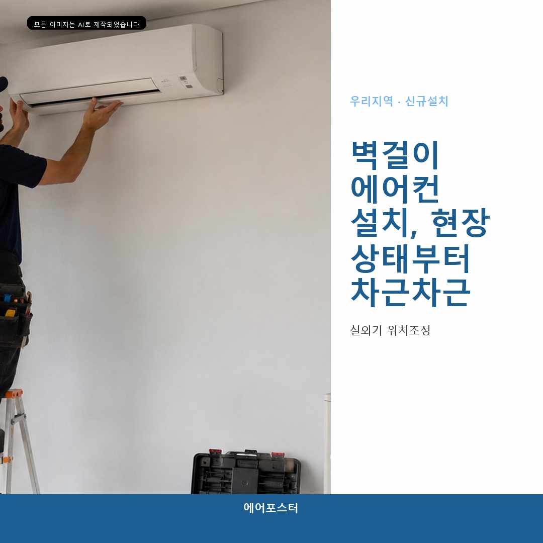 군포시 벽걸이 에어컨 설치, 벽체를 확인하고 타공한 이유—실제 확인 항목을 중심으로 설명합니다