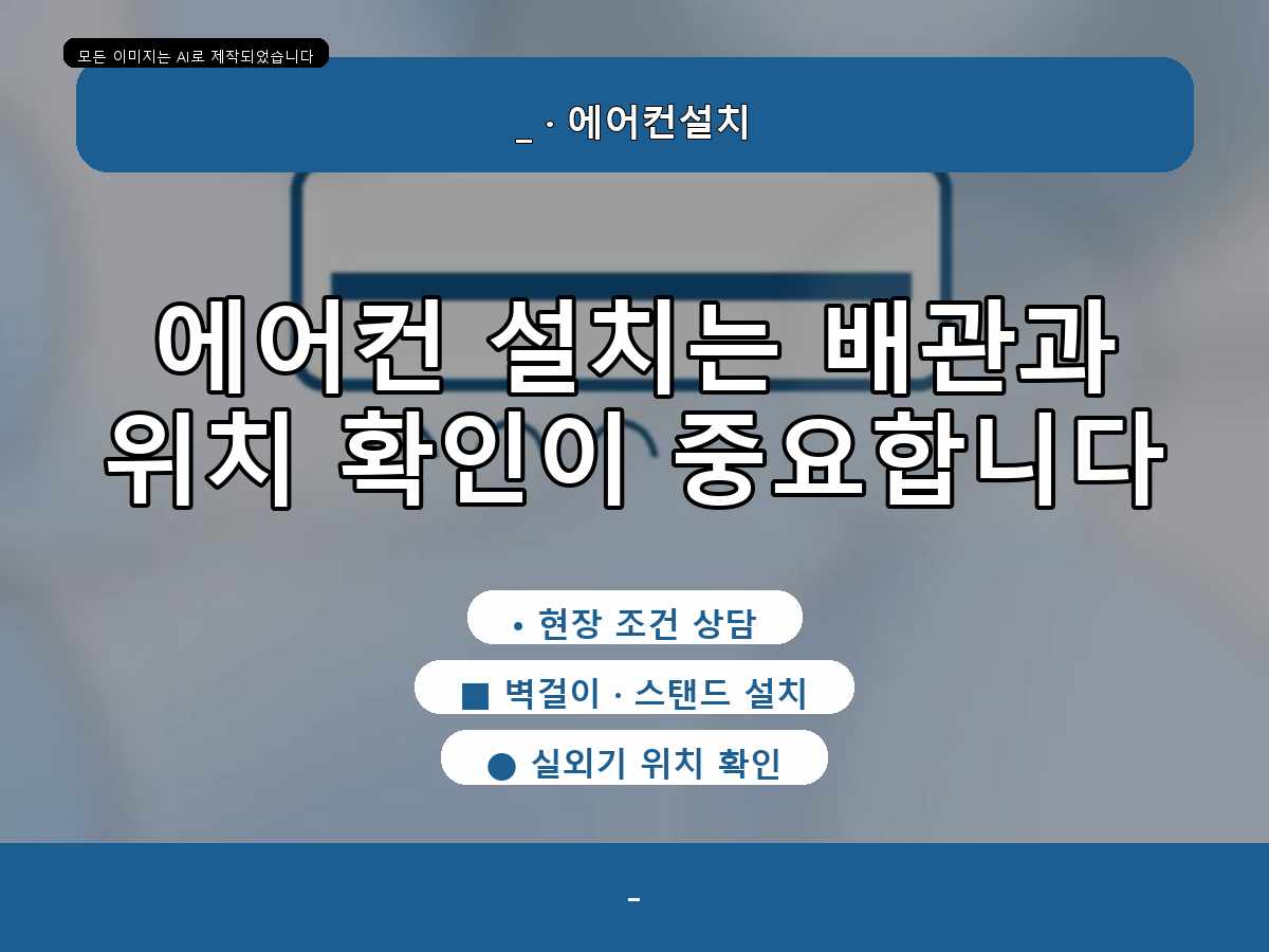 수원시 중고 에어컨 설치, 실내기 위치와 배수의 관계—실제 확인 항목을 중심으로 설명합니다