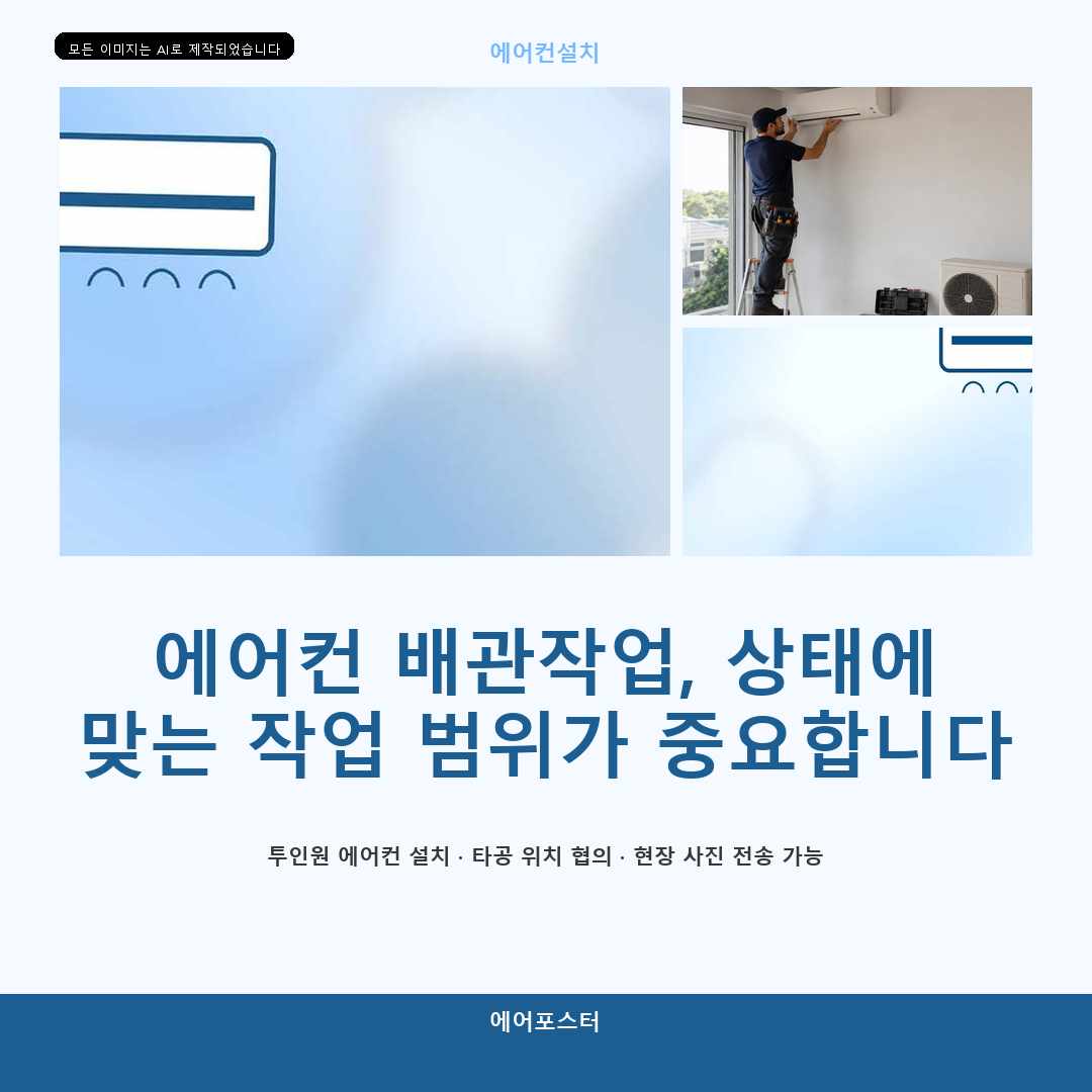 용인시 배관정리 가좌리 위니아 정속형 에어컨