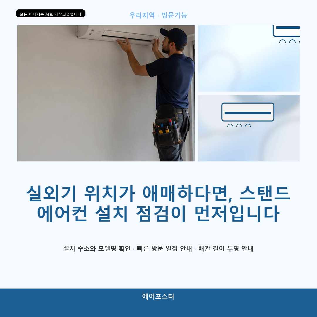의왕시 스탠드 에어컨 설치, 물이 고이지 않는 배수 경로—추가 작업이 생기는 조건까지 짚어봅니다