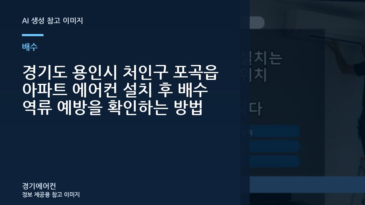 경기도 용인시 처인구 포곡읍 아파트 에어컨 설치 후 배수 역류 예방을 확인하는 방법