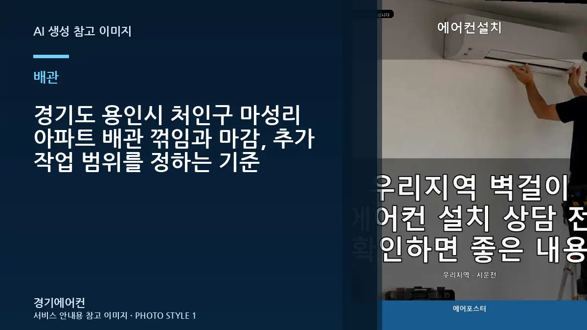 경기도 용인시 처인구 마성리 아파트 배관 꺾임과 마감, 추가 작업 범위를 정하는 기준