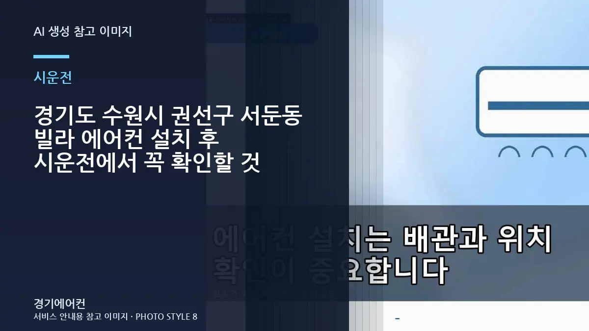 경기도 수원시 권선구 서둔동 빌라 에어컨 설치 후 시운전에서 꼭 확인할 것