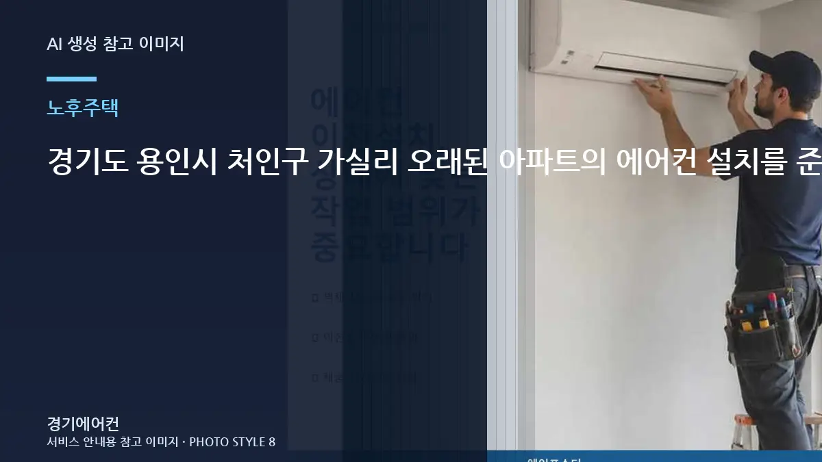 경기도 용인시 처인구 가실리 오래된 아파트의 에어컨 설치를 준비할 때 놓치기 쉬운 부분