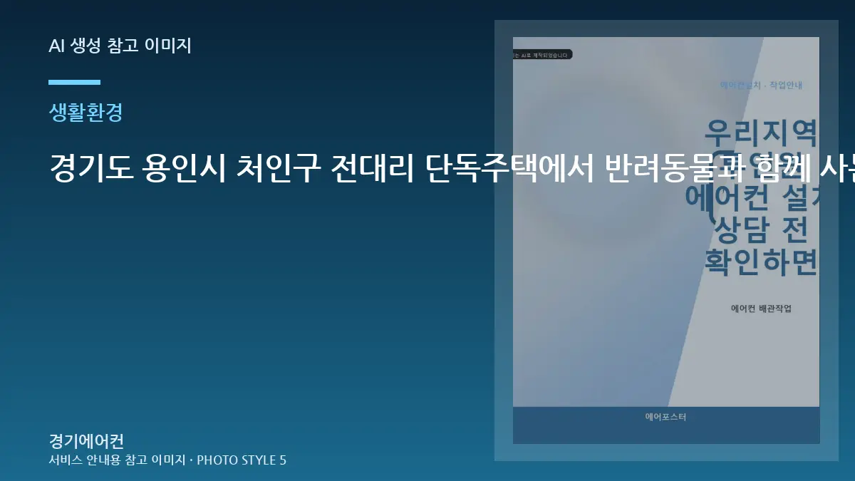 경기도 용인시 처인구 전대리 단독주택에서 반려동물과 함께 사는 집이라면 에어컨 설치 전 무엇을 확인해야 할까?
