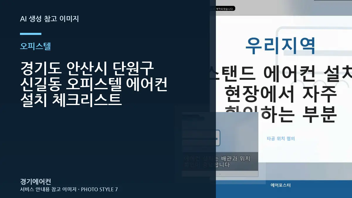 경기도 안산시 단원구 신길동 오피스텔 에어컨 설치 체크리스트