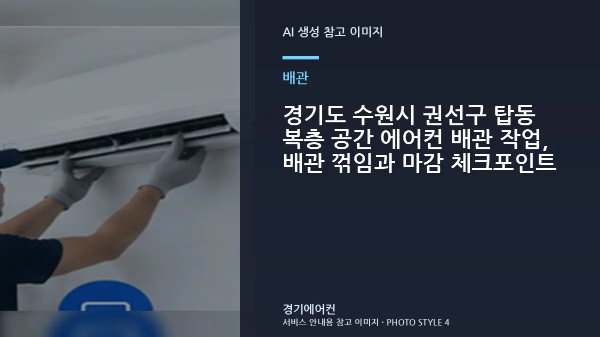 경기도 수원시 권선구 탑동 복층 공간 에어컨 배관 작업, 배관 꺾임과 마감 체크포인트