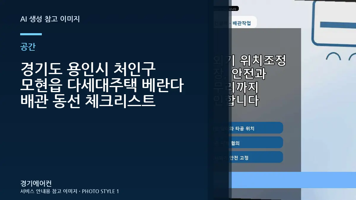 경기도 용인시 처인구 모현읍 다세대주택 베란다 배관 동선 체크리스트