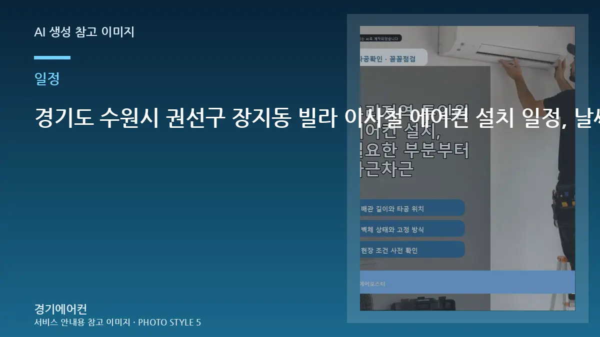 경기도 수원시 권선구 장지동 빌라 이사철 에어컨 설치 일정, 날씨와 작업 조건을 함께 봐야 하는 이유