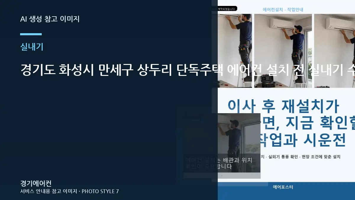 경기도 화성시 만세구 상두리 단독주택 에어컨 설치 전 실내기 수평과 고정을 사진으로 확인하는 방법
