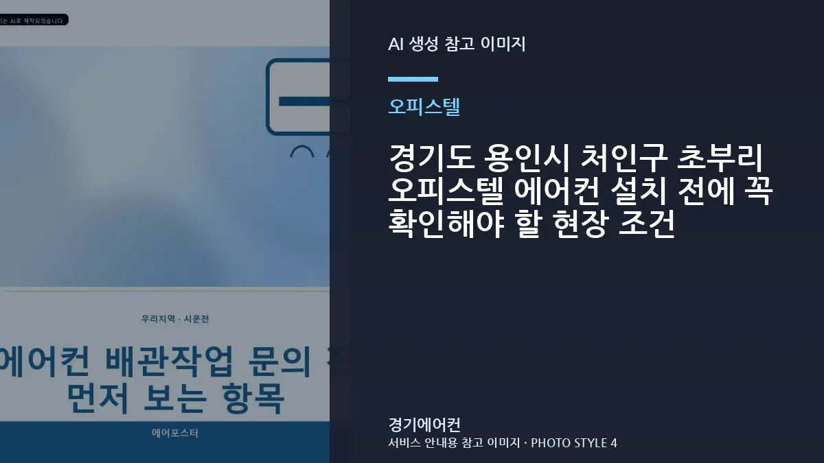 경기도 용인시 처인구 초부리 오피스텔 에어컨 설치 전에 꼭 확인해야 할 현장 조건