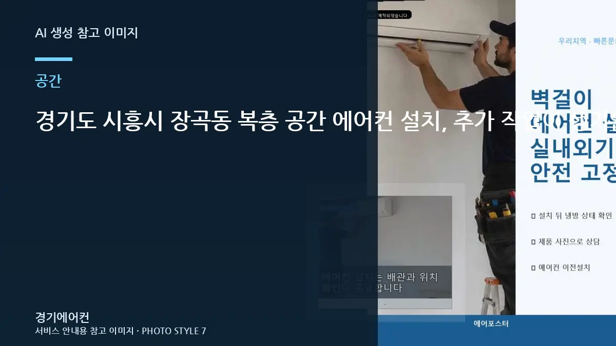 경기도 시흥시 장곡동 복층 공간 에어컨 설치, 추가 작업이 생기는 대표적인 경우