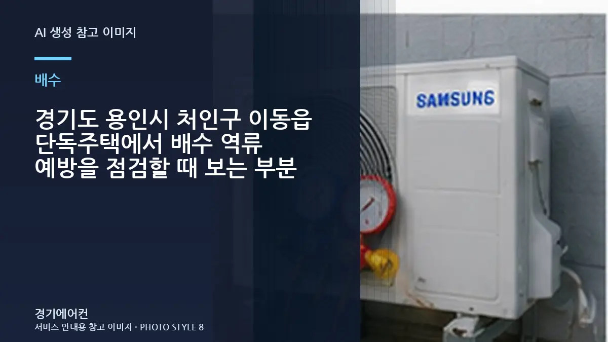 경기도 용인시 처인구 이동읍 단독주택에서 배수 역류 예방을 점검할 때 보는 부분