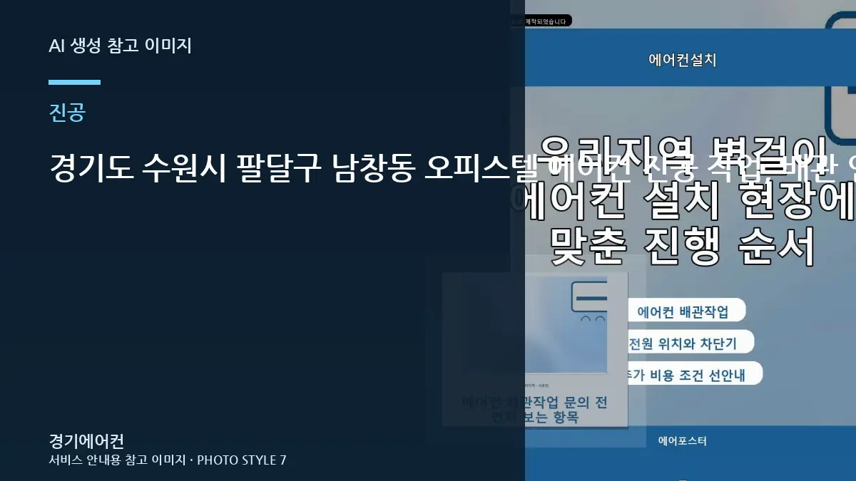 경기도 수원시 팔달구 남창동 오피스텔 에어컨 진공 작업, 배관 연결 후 무엇을 확인할까?