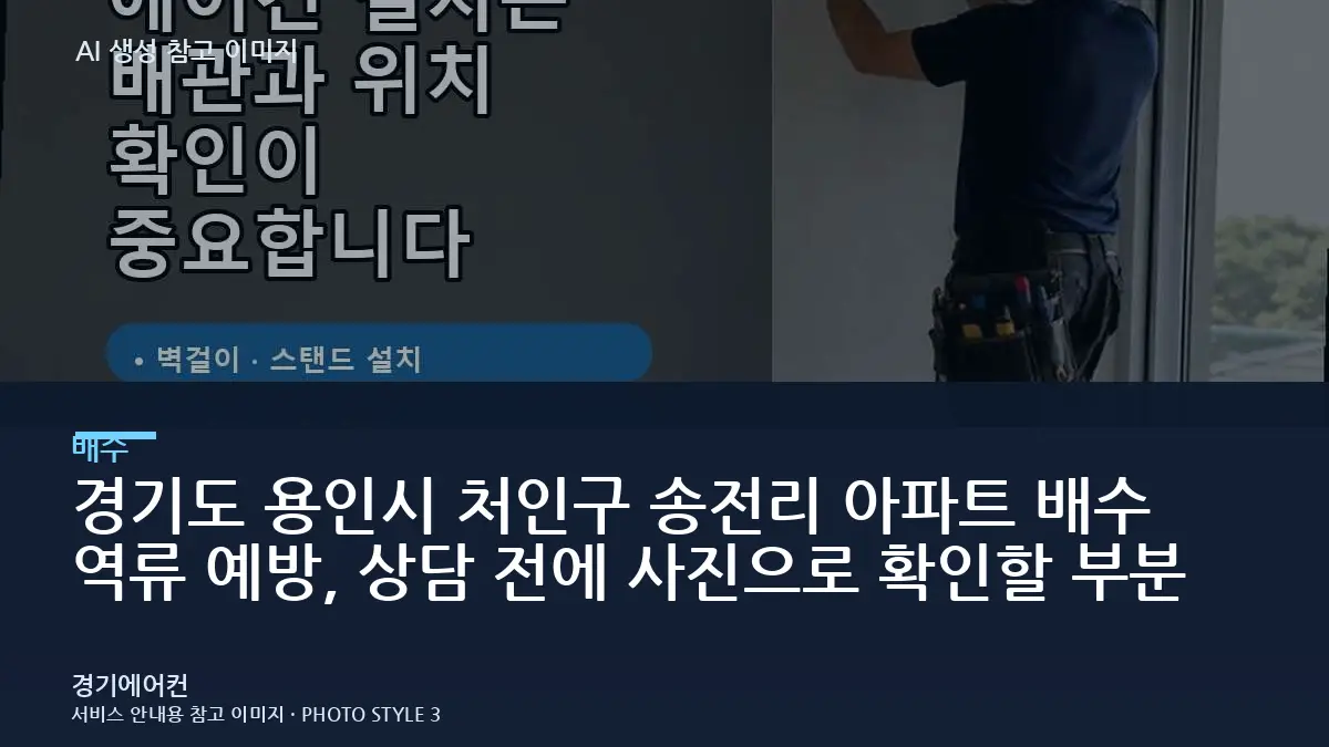 경기도 용인시 처인구 송전리 아파트 배수 역류 예방, 상담 전에 사진으로 확인할 부분