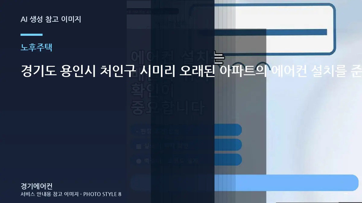 경기도 용인시 처인구 시미리 오래된 아파트의 에어컨 설치를 준비할 때 놓치기 쉬운 부분