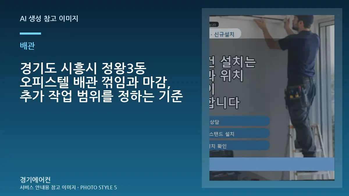 경기도 시흥시 정왕3동 오피스텔 배관 꺾임과 마감, 추가 작업 범위를 정하는 기준