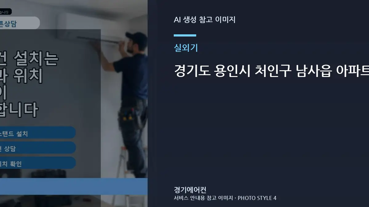경기도 용인시 처인구 남사읍 아파트 에어컨 설치, 실외기 열기와 통풍 때문에 추가 작업이 생기는 경우