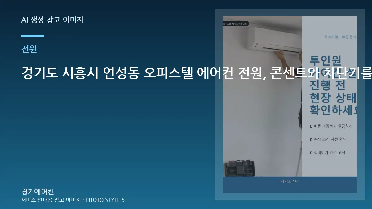 경기도 시흥시 연성동 오피스텔 에어컨 전원, 콘센트와 차단기를 함께 보는 방법