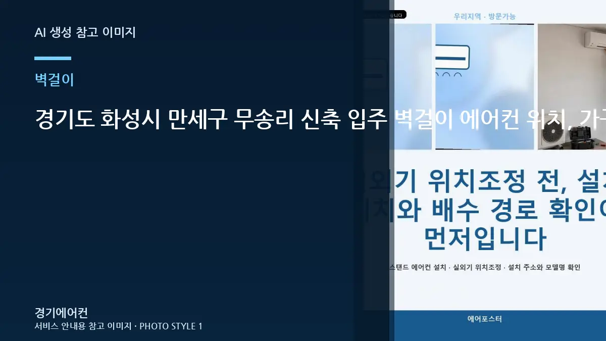 경기도 화성시 만세구 무송리 신축 입주 벽걸이 에어컨 위치, 가구와 배관 동선까지 함께 봐야 하는 이유