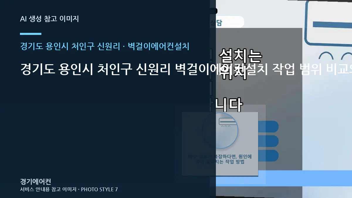 경기도 용인시 처인구 신원리 벽걸이에어컨설치 작업 범위 비교와 판단 기준 · 공간별 점검순서